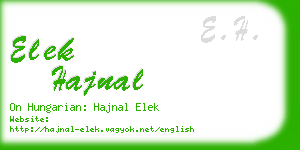 elek hajnal business card